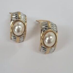 Vintage Vendome Faux Pearl Clip Earrings